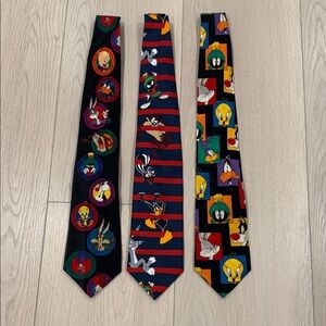 Vintage Warner Bros. Looney Tunes Silk Tie Bundle